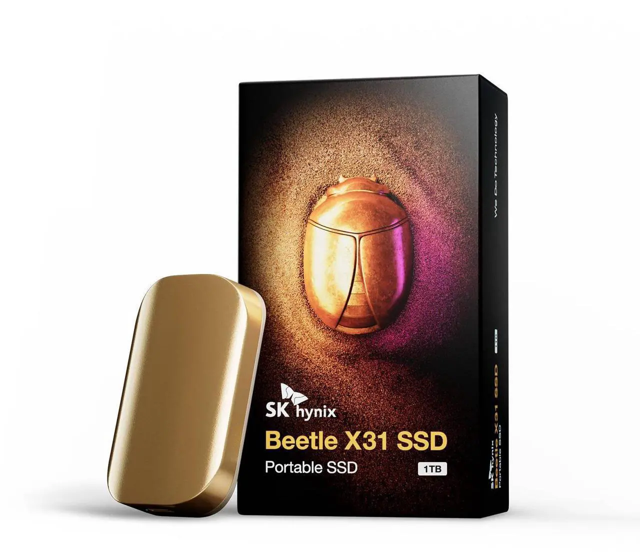 Main image of SK hynix Beetle X31 2TB Portable SSD with DRAM, up to 1050MB/s, USB 3.2 Gen2, External Hard Drive Compatible with PC, Mac, Laptop, PS5 (Champagne Gold)