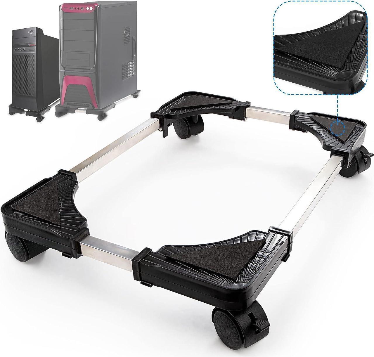 Main image of Computer Tower Stand CPU Holder Stand with 4 Mute Caster WheelsCPU Stand for Gaming pc,Suitable for Most PC Brackets On The Carpet Floor (Black) (Black)