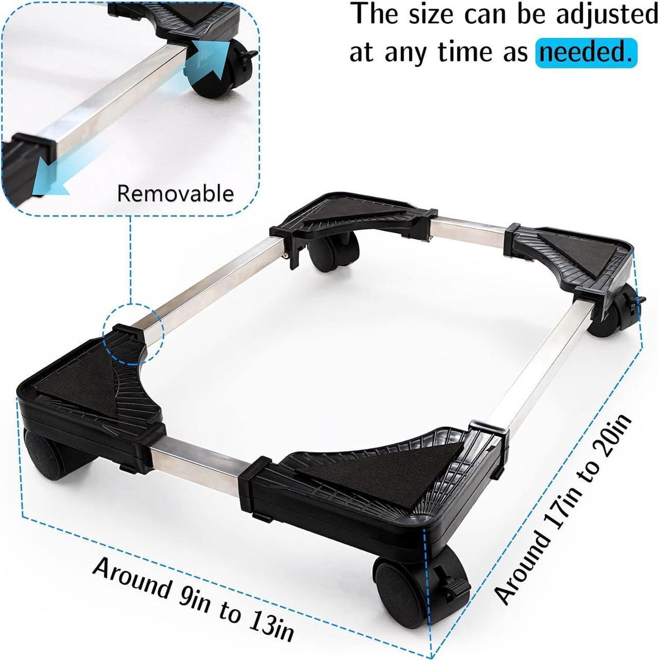 Alt view image 2 of 7 - Computer Tower Stand CPU Holder Stand with 4 Mute Caster WheelsCPU Stand for Gaming pc,Suitable for Most PC Brackets On The Carpet Floor (Black) (Black)