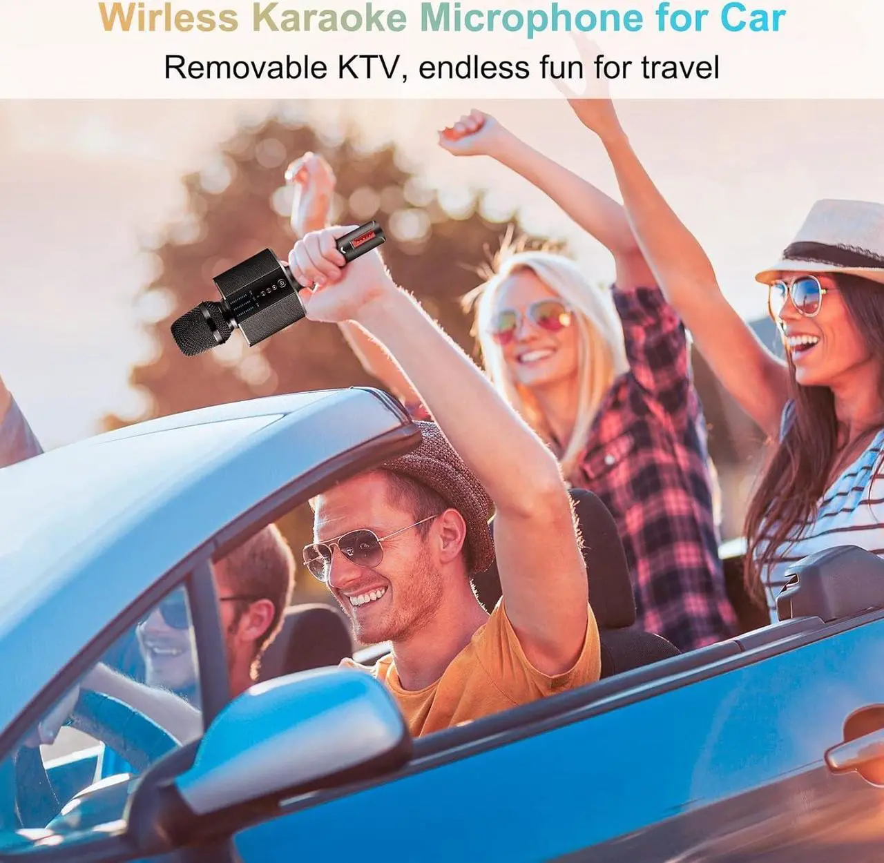 Alt view image 7 of 7 - Microphone, Portable Wireless Bluetooth  Mic for Adults&Kids Car Home Outdoor Party,  Machine for PC/All Smartphone G50 Black