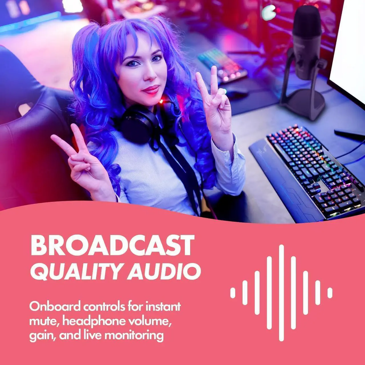 Alt view image 4 of 6 - Movo UM700 Computer Condenser USB Gaming Mic with Adjustable Pickup Patterns - Microphone for PC, PS5, Podcasting, Streaming, ASMR