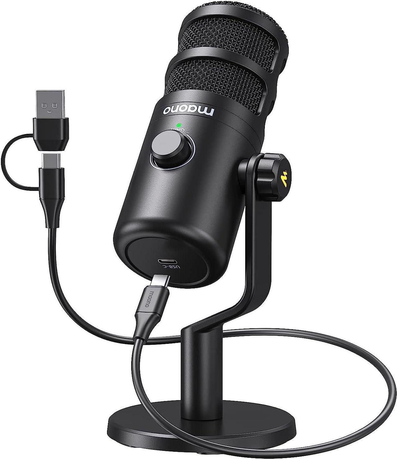 Main image of MAONO USB Dynamic Microphone, Podcast Recording Microphone with Gain Knob, Plug & Play, Metal Structure, Voice-Isolating Technology, Cardioid Studio PC Mic for Streaming, Vocal, Home Studio-PD100U