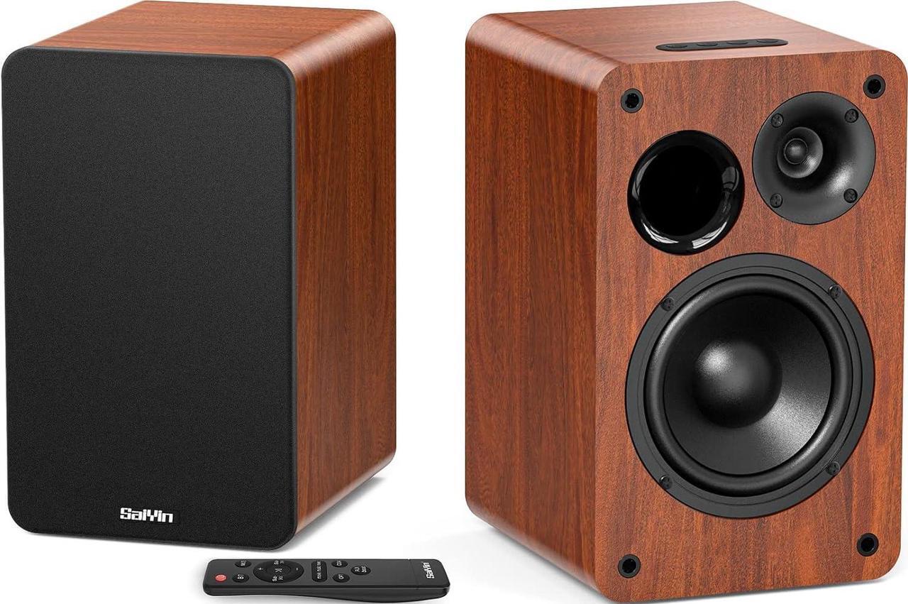 Main image of Saiyin Bluetooth Bookshelf Speakers for Record Player, Powered Studio Monitor Speaker with 5.2 Inch Woofer, Horn Tweeter and Optical RCA Inputs, Subwoofer Line Out for Turnable.