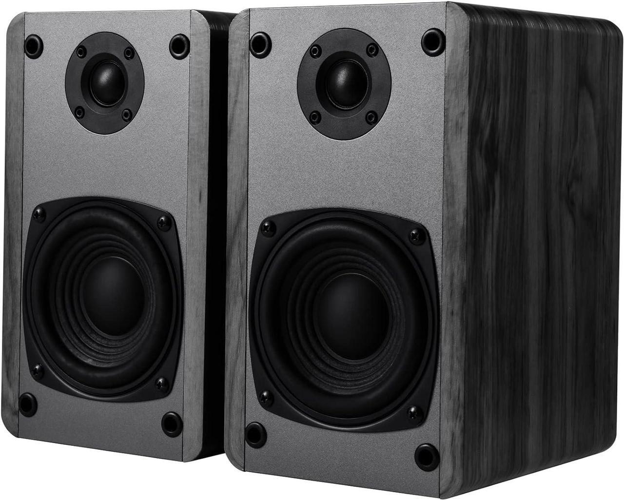 Alt view image 3 of 7 - SINGING WOOD T25 Passive 2 way Bookshelf Speakers 60 Watts (30W x 2) with preinstalled Wall Mount Bracket- Beech Wood finish, Pair - Receiver or Amplifier needed to operate (Black)
