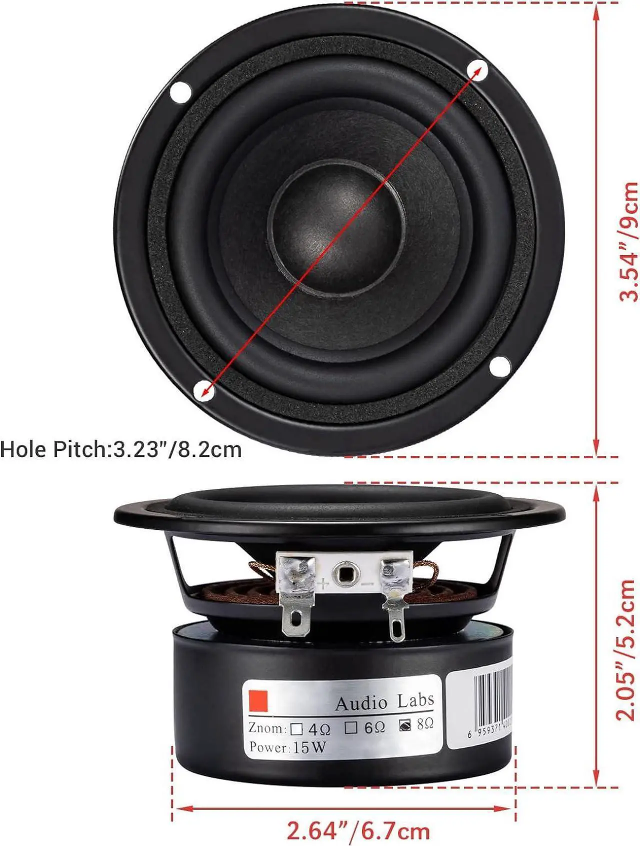 Alt view image 3 of 7 - Pack of 2 Full Range Bookshelf Speaker, 3 Inch 8 Ohm Anti-magnetic HiFi Tweeter Wooden Enclosure Home Audio Woofer Multimedia Speakers (8)