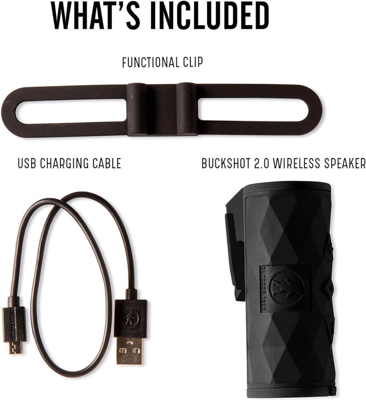 Alt view image 2 of 6 - Outdoor Tech - Buckshot 2.0 Rugged Waterproof Super-Portable Wireless Bluetooth Speaker, Red - Perfect for Biking, Camping, Hiking, Pool, Beach, Boat, Golf Cart, and Other Outdoor Activities