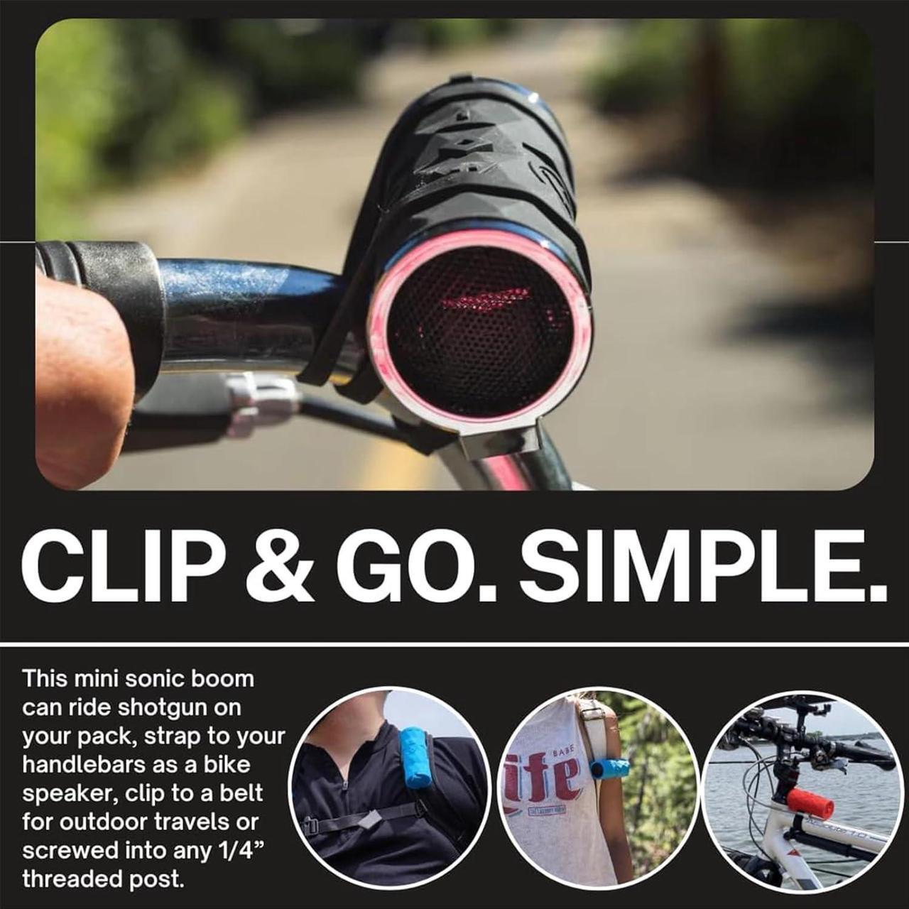 Alt view image 4 of 6 - Outdoor Tech - Buckshot 2.0 Rugged Waterproof Super-Portable Wireless Bluetooth Speaker, Red - Perfect for Biking, Camping, Hiking, Pool, Beach, Boat, Golf Cart, and Other Outdoor Activities