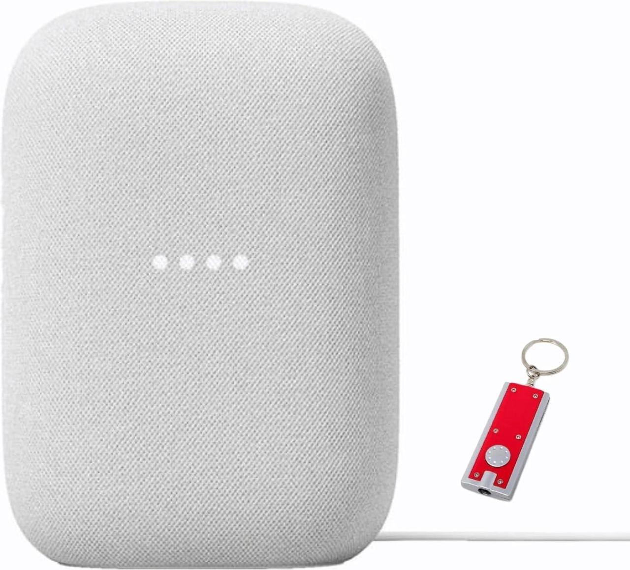 Main image of Google Audio Bluetooth Speaker with Keychain LED - Wireless Music Streaming - Chalk