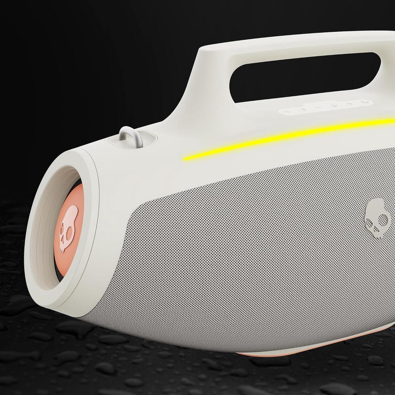 Alt view image 4 of 7 - Skullcandy Barrel Bluetooth Boombox Speaker \u2013 Water-Resistant Wireless Portable Speaker, with LED Lightshow Mode, 12 Hour Battery, Multi-Link, & USB-C & USB-A Output Charging
