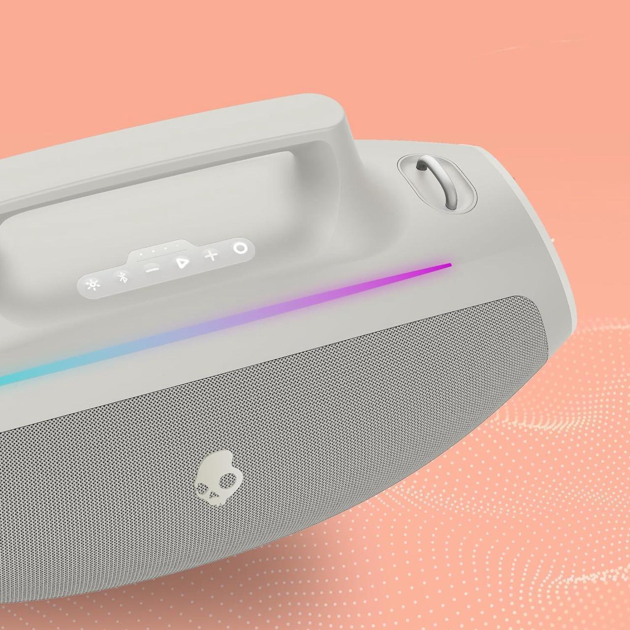 Alt view image 7 of 7 - Skullcandy Barrel Bluetooth Boombox Speaker \u2013 Water-Resistant Wireless Portable Speaker, with LED Lightshow Mode, 12 Hour Battery, Multi-Link, & USB-C & USB-A Output Charging