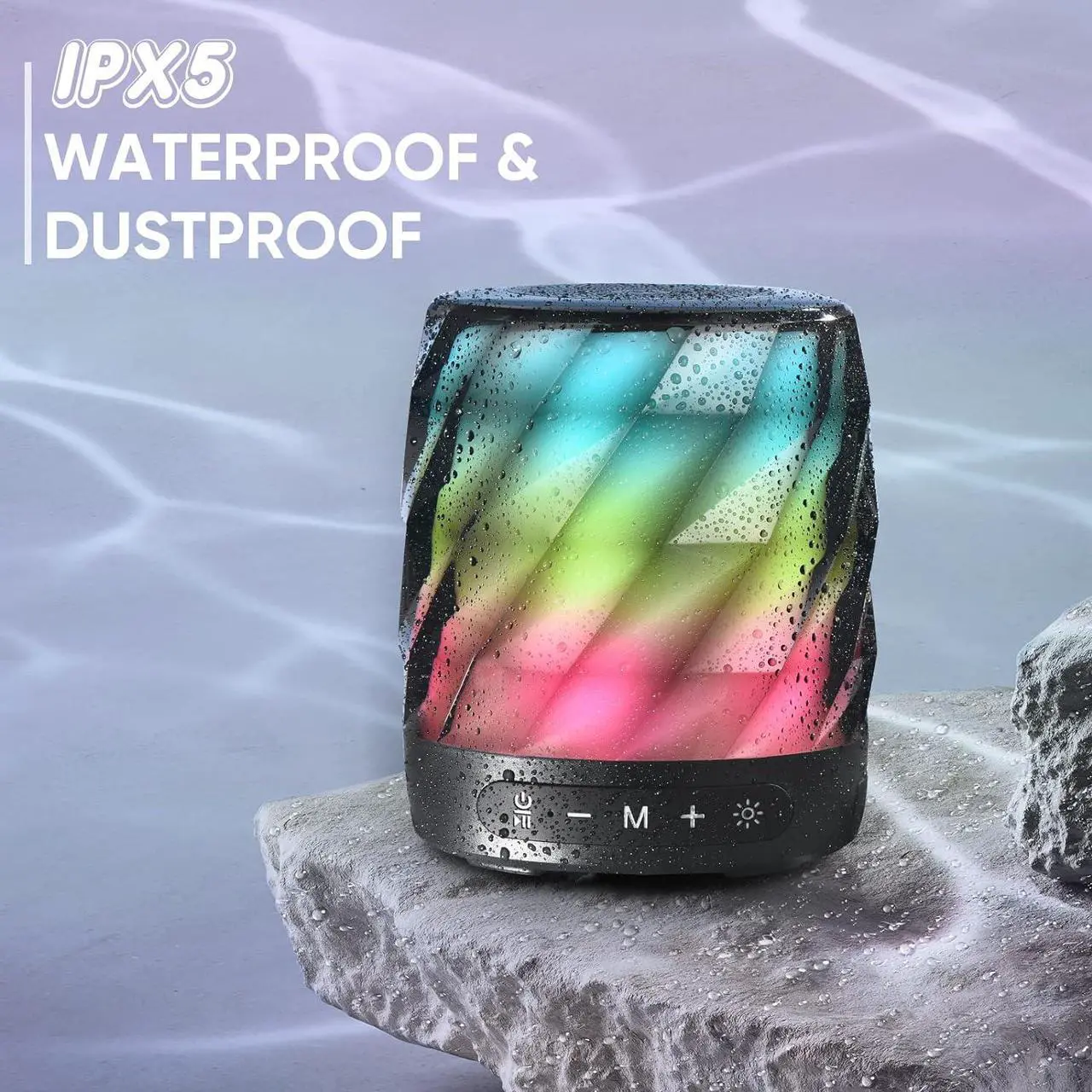 Alt view image 3 of 7 - LFS Bluetooth Speakers,Premium 20W Sound Portable Speakers Bluetooth Wireless,TWS Bluetooth 5.0 Outdoor Speakers with Stable Connection,LED Lights Waterproof Bluetooth Speaker,20H playtime
