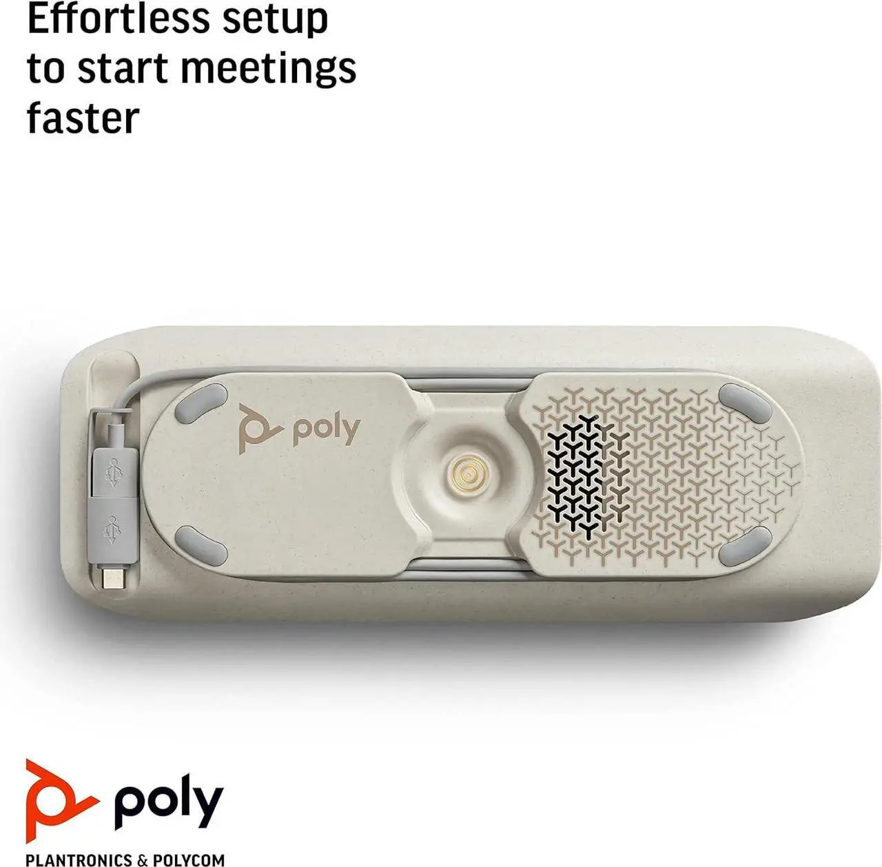 Alt view image 6 of 7 - Poly - Sync 40 Smart Speakerphone (Plantronics) - Flexible Work Spaces - Connect to PC/Mac via Combined USB-A/USB-C Cable and Smartphones via Bluetooth - Works with Teams, Zoom & more,Black