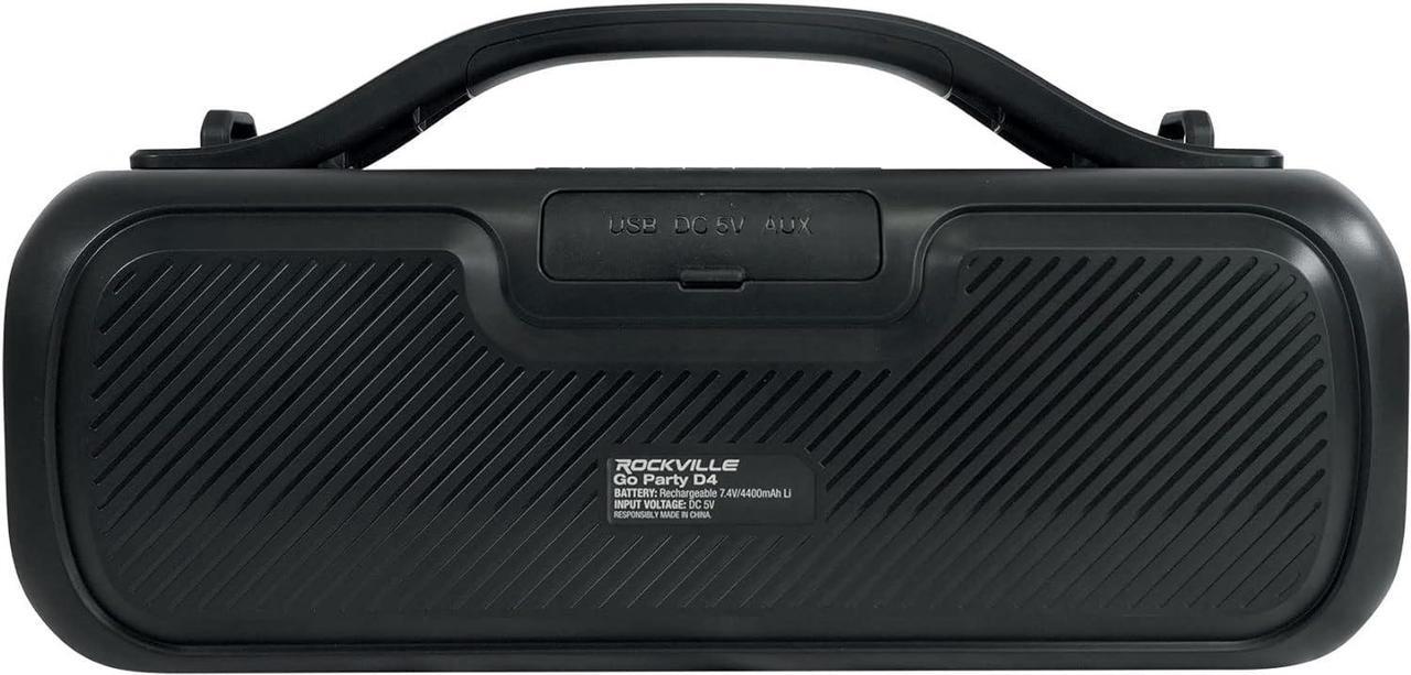 Alt view image 3 of 7 - Rockville GO Party D4 Large Loud Portable LED Party Bluetooth Speaker, Deep Bass, Black