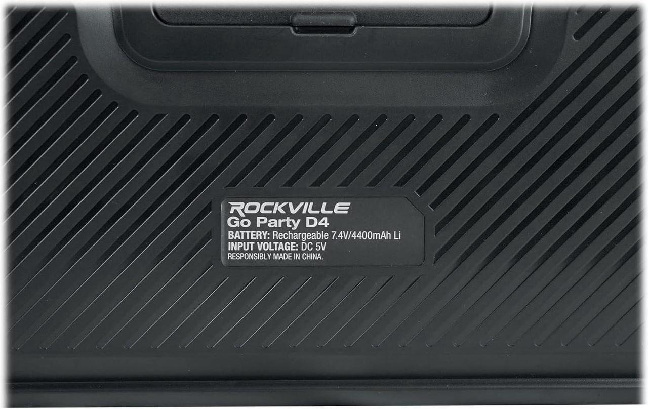 Alt view image 7 of 7 - Rockville GO Party D4 Large Loud Portable LED Party Bluetooth Speaker, Deep Bass, Black