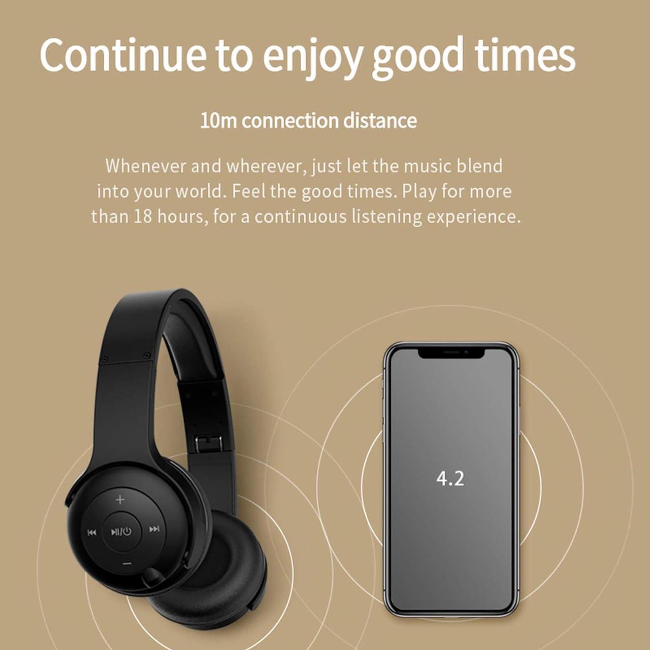 Alt view image 5 of 7 - Bluetooth Headphones 2 in 1 Sound Speaker with Microphone Deep Bass Active Noise Cancelling Wireless Headphones Over Ear Comfortable Protein Earpads 30 Hours Playtime Wired/Wireless