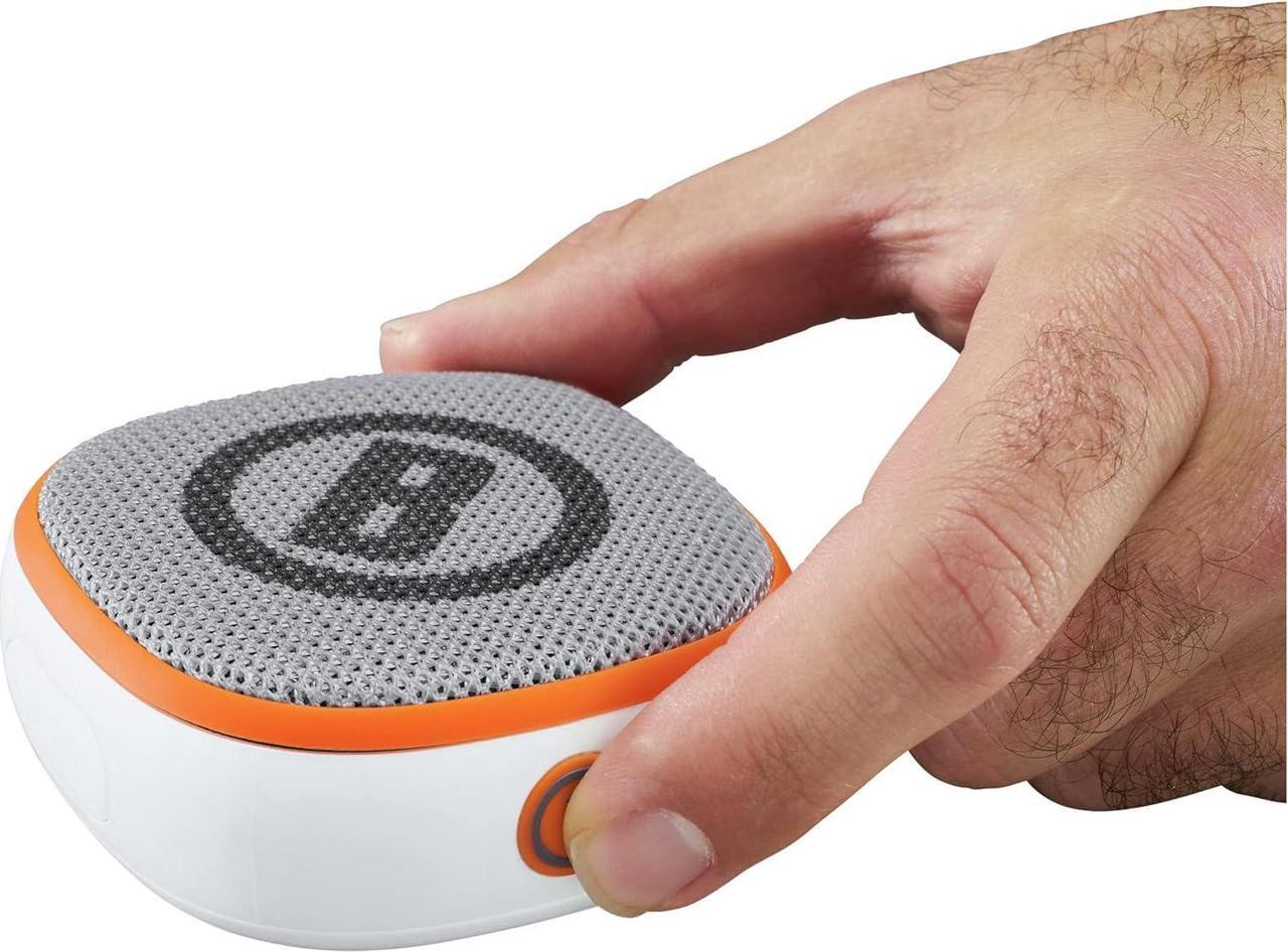 Alt view image 7 of 7 - Bushnell Disc Jockey -Bluetooth -Speaker, Lightweight Disk Golf -Speaker with Distance to Basket -GPS, White/Orange, Small