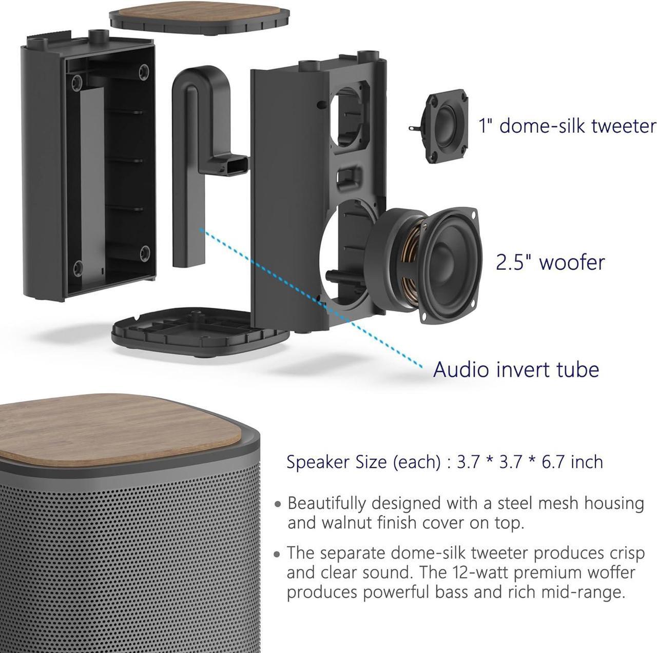 Alt view image 2 of 7 - Bluetooth Computer Speakers with Wireless Touch Control Pod for PC Laptop/Desktop Wireless Stereo Gaming Speakers, 4 EQ Modes, Aesthetic Style, 2024 New Model
