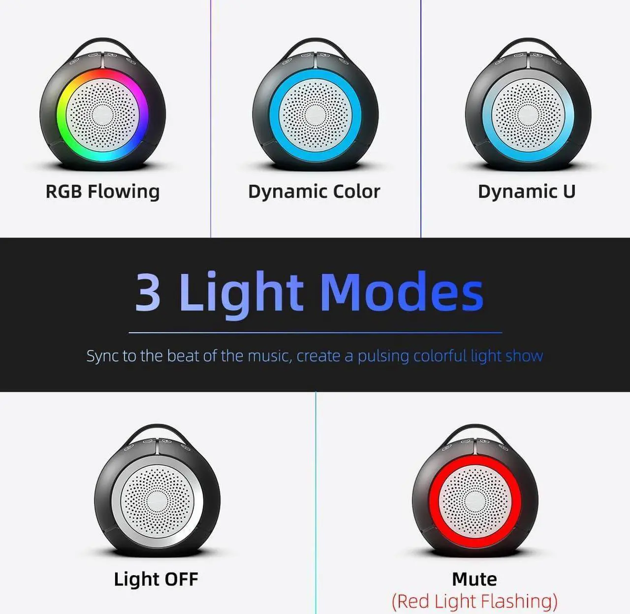 Alt view image 3 of 7 - USB Computer Speakers for Desktop PC | Portable Plug-N-Play Laptop Speakers with Dynamic RGB Light, Ultra-Clear Sound, Loud Volume, Deep Bass, Touch Control, Compatible with Windows, macOS, ChromeOS
