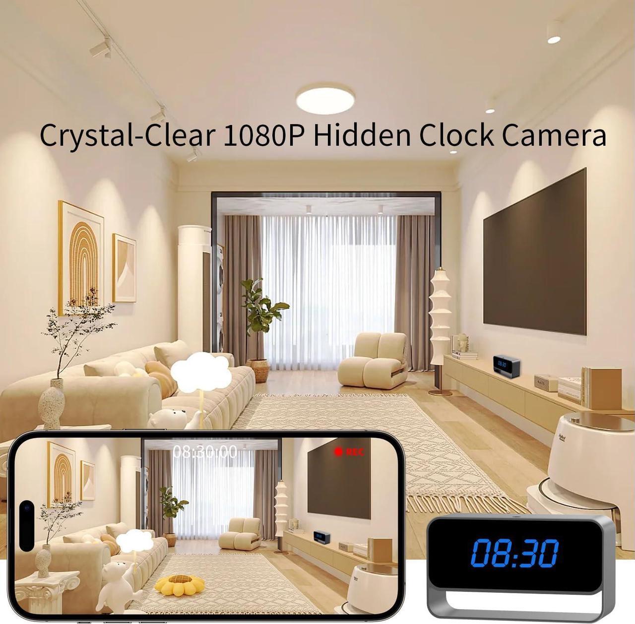 Alt view image 2 of 6 - Hidden Camera Clock, FHD 1080P Spy Camera, WiFi Wireless Nanny Cam for Home Indoor Security, Strong Night Vision