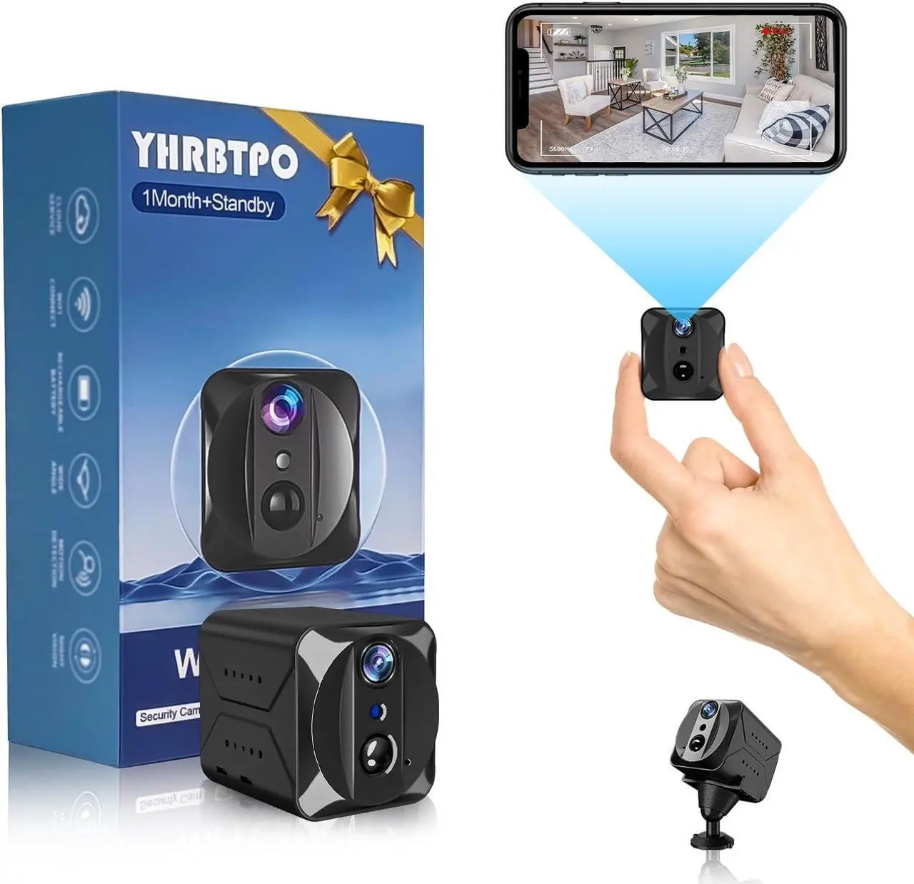 Main image of 2024 Upgraded Mini Spy Camera Hidden Camera,4K WiFi Wireless Camera, 100 Days Standby Battery Life,AI Motion Detection Alerts,Nanny Cam Security Cam for Indoor,Home,Baby,Pets
