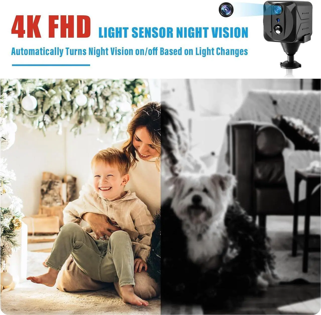 Alt view image 5 of 6 - 2024 Upgraded Mini Spy Camera Hidden Camera,4K WiFi Wireless Camera, 100 Days Standby Battery Life,AI Motion Detection Alerts,Nanny Cam Security Cam for Indoor,Home,Baby,Pets