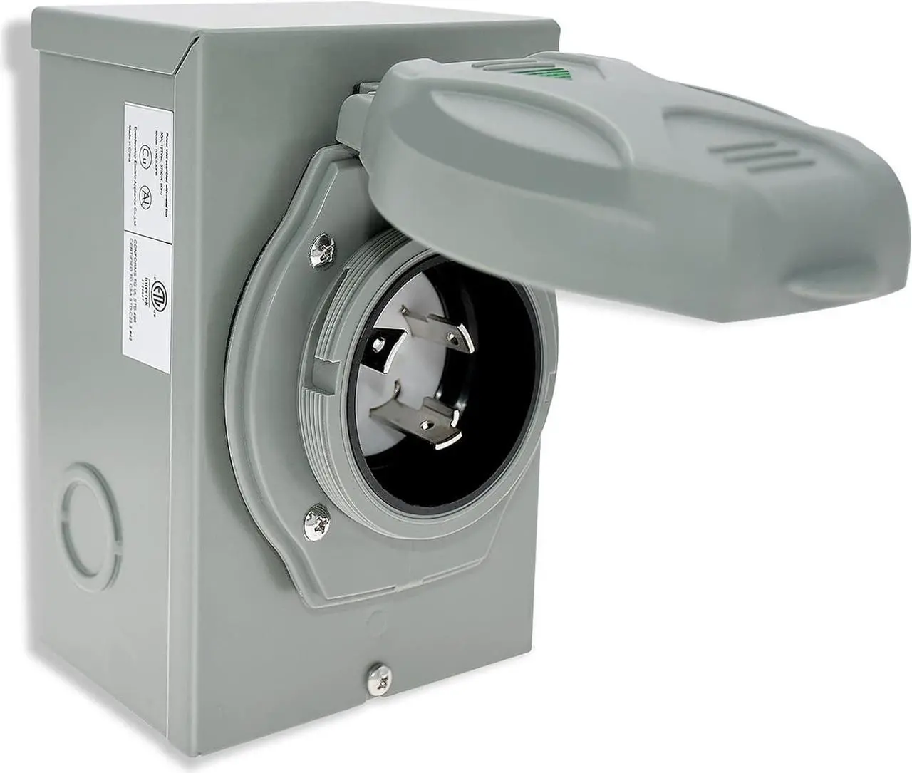 Main image of Miady 30 Amp Generator Power Inlet Box, L5-30P, 125 Volt, For Generators Up to 3750 Watts, Weatherproof, ETL Listed