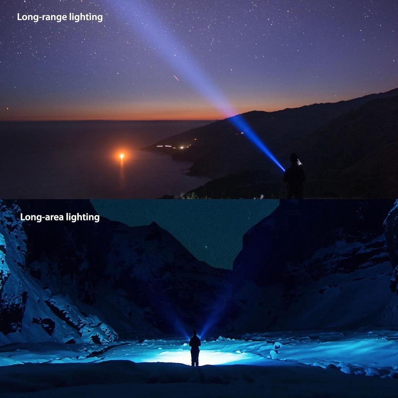 Alt view image 3 of 6 - Rechargeable Led Flashlights High Lumens, 250000 Lumens Super Bright Tactical Flashlight, Handheld Powerful Flashlights for Emergencies, Camping, Hiking