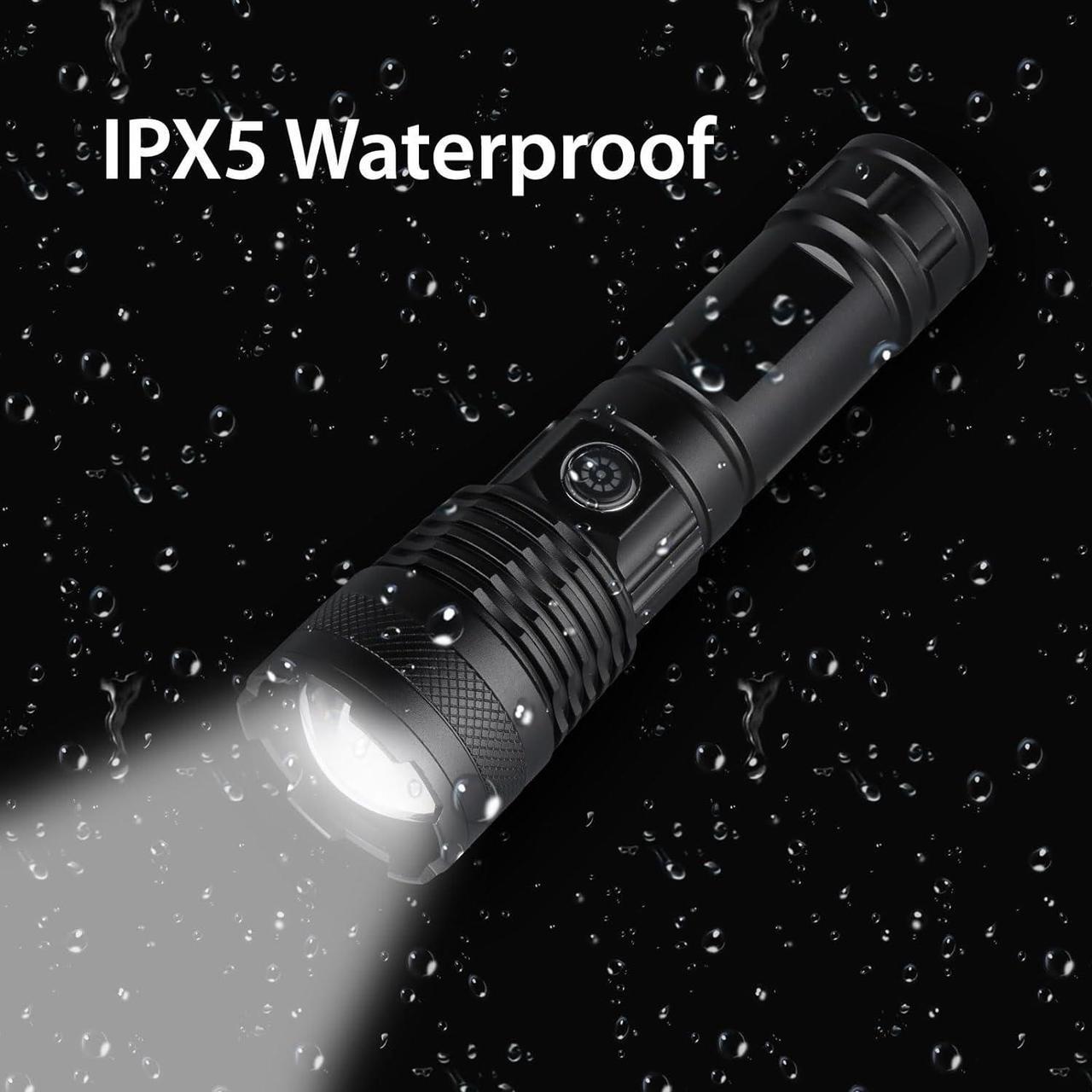 Alt view image 5 of 6 - Rechargeable Led Flashlights High Lumens, 250000 Lumens Super Bright Tactical Flashlight, Handheld Powerful Flashlights for Emergencies, Camping, Hiking