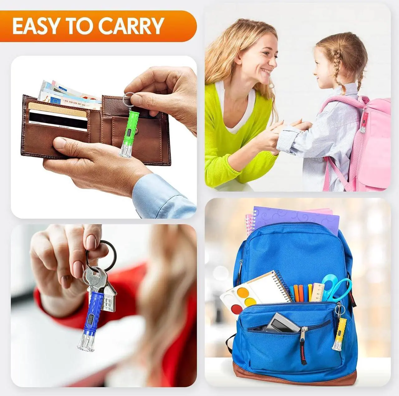 Alt view image 4 of 6 - Jexine 100 Pcs Mini Flashlight Keychain Bulk for Kids Assorted Colors Torch Keyring Flashlights LED Keychain Flashlights Small Keychain Light Hiking Camping Christmas Party Favors (Classic)