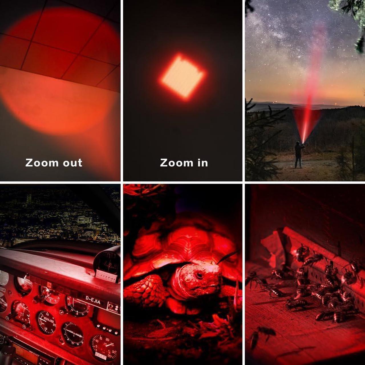 Alt view image 4 of 6 - (Pack of 4) 4 Color Light Single Mode Flashlight: Red Light Flashlight, Green Light Flashlight, Blue Light Flashlight, Cool White Light Flashlight for Night Observation