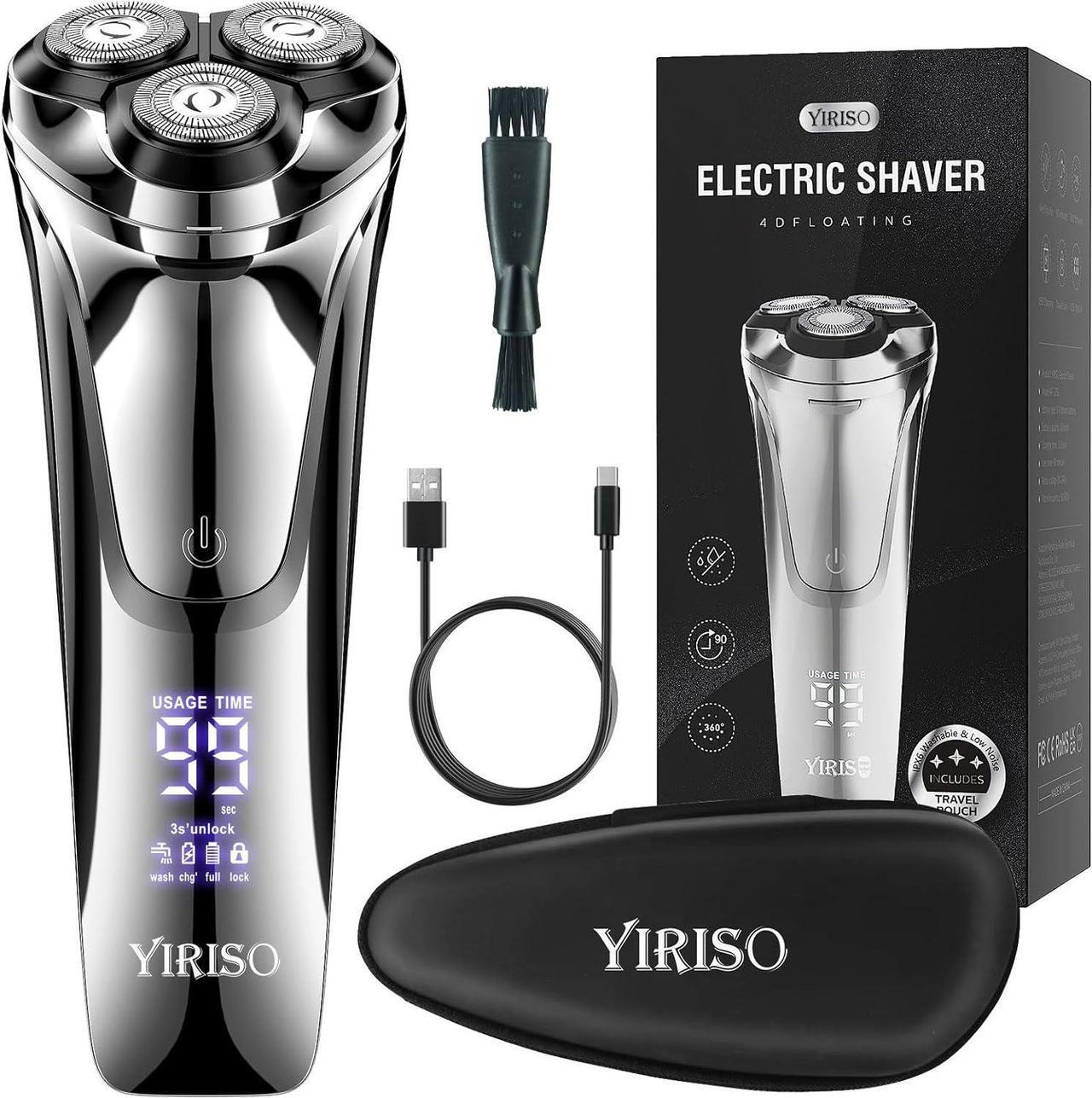 Main image of Electric Razor for Men, Mens Electric Shavers, Wet & Dry Shaver with Pop-up Trimmer, USB-C Rechargeable Waterproof Portable Shaver with LCD Display/Travel Organizer/Travel Lock Ideal Men Gift
