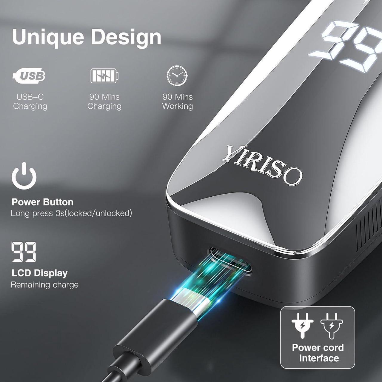 Alt view image 7 of 7 - Electric Razor for Men, Mens Electric Shavers, Wet & Dry Shaver with Pop-up Trimmer, USB-C Rechargeable Waterproof Portable Shaver with LCD Display/Travel Organizer/Travel Lock Ideal Men Gift