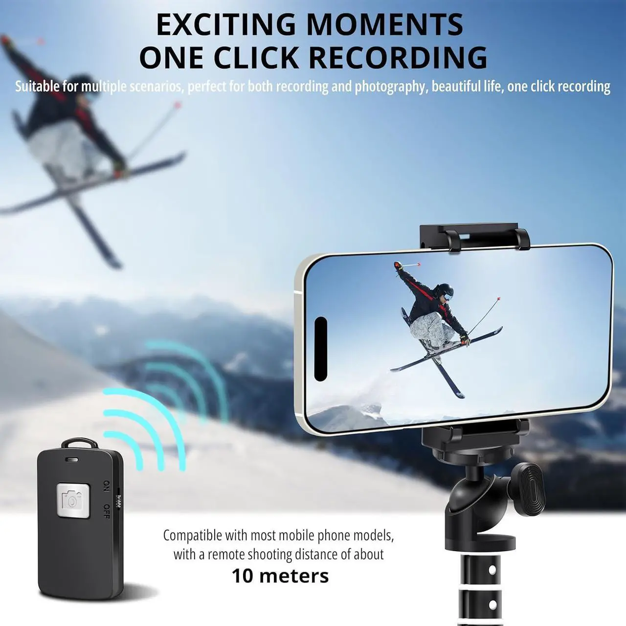 Alt view image 7 of 7 - BZE Selfie Stick,Long Extendable Selfie Stick Tripod,Phone Tripod with Wireless Remote Shutter,Group Selfies/Live Streaming/Video Recording Compatible with All Cellphones