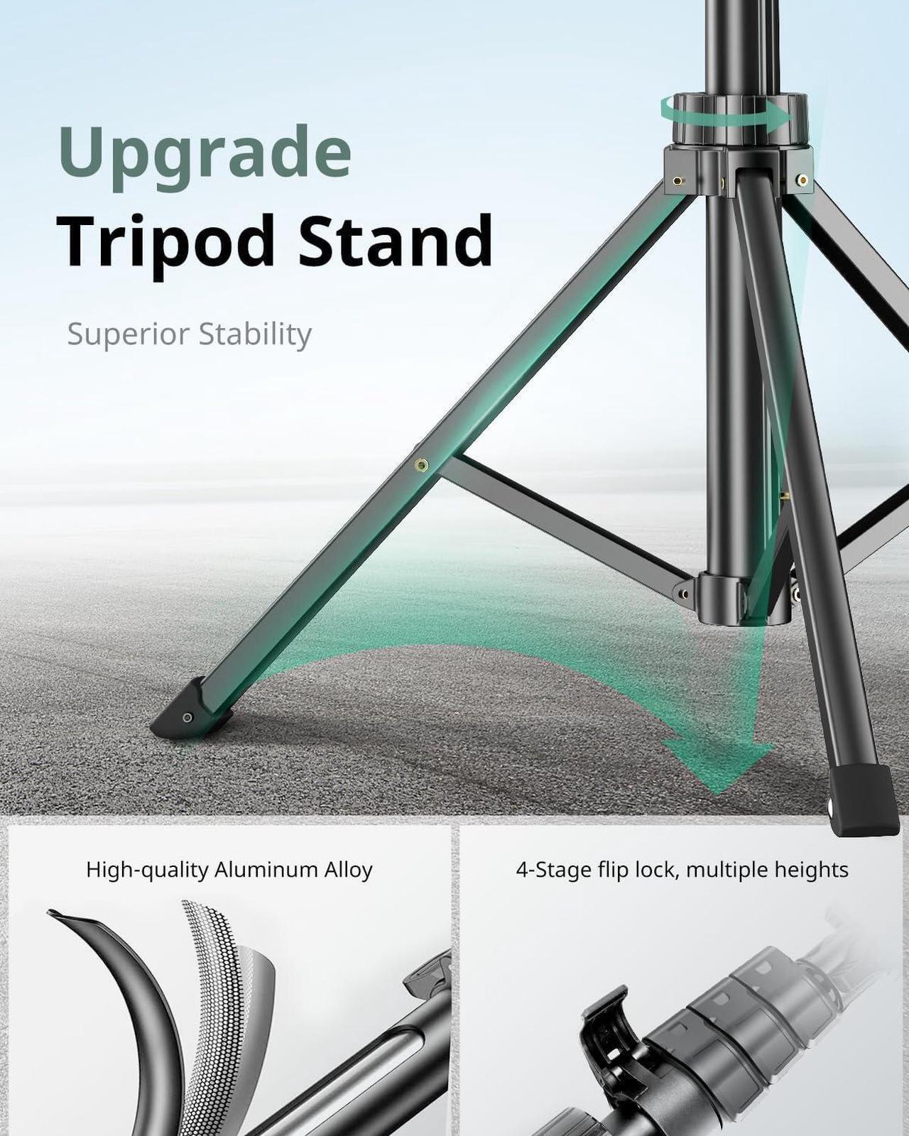 Alt view image 3 of 6 - 62 Phone Tripod & Selfie Stick Extendable Cell Phone Tripod Stand with Wireless Remote and Phone Holder Compatible with iPhone Android Phone Camera