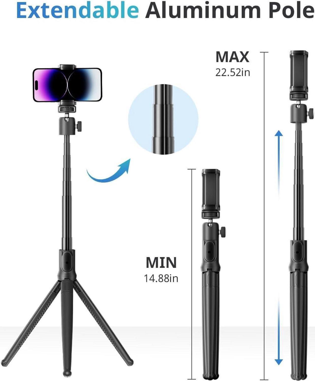 Alt view image 2 of 6 - UBeesize Extendable Phone Tripod, Flexible Tripods with Remote, 3 in 1 Selfie Stick with Gopro Mount, iPhone Stand for Recording, Volgging, Live Streaming Fit for Cell Phones, Canon Sony Cameras