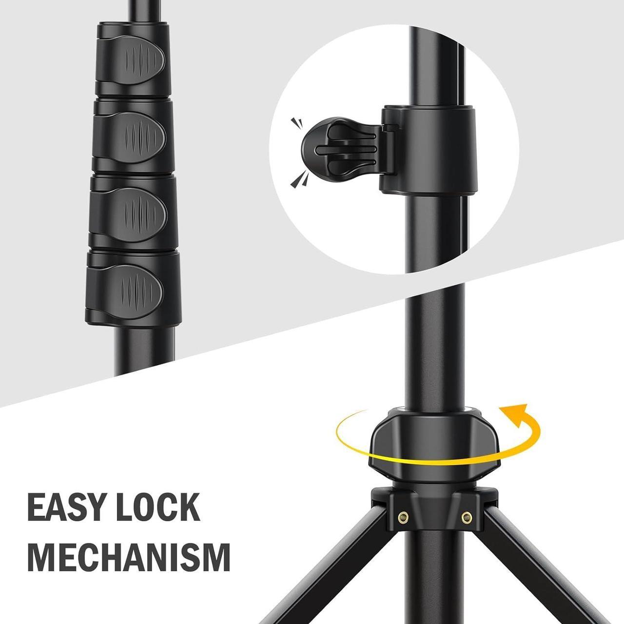 Alt view image 5 of 6 - 64 Tripod for Cell Phone & Camera, Phone Tripod with Remote and Phone Holder, Portable Tripod for iPhone, Phone Tripod for Video Recording, Cell Phone Tripod Mount Stand for Cellphone
