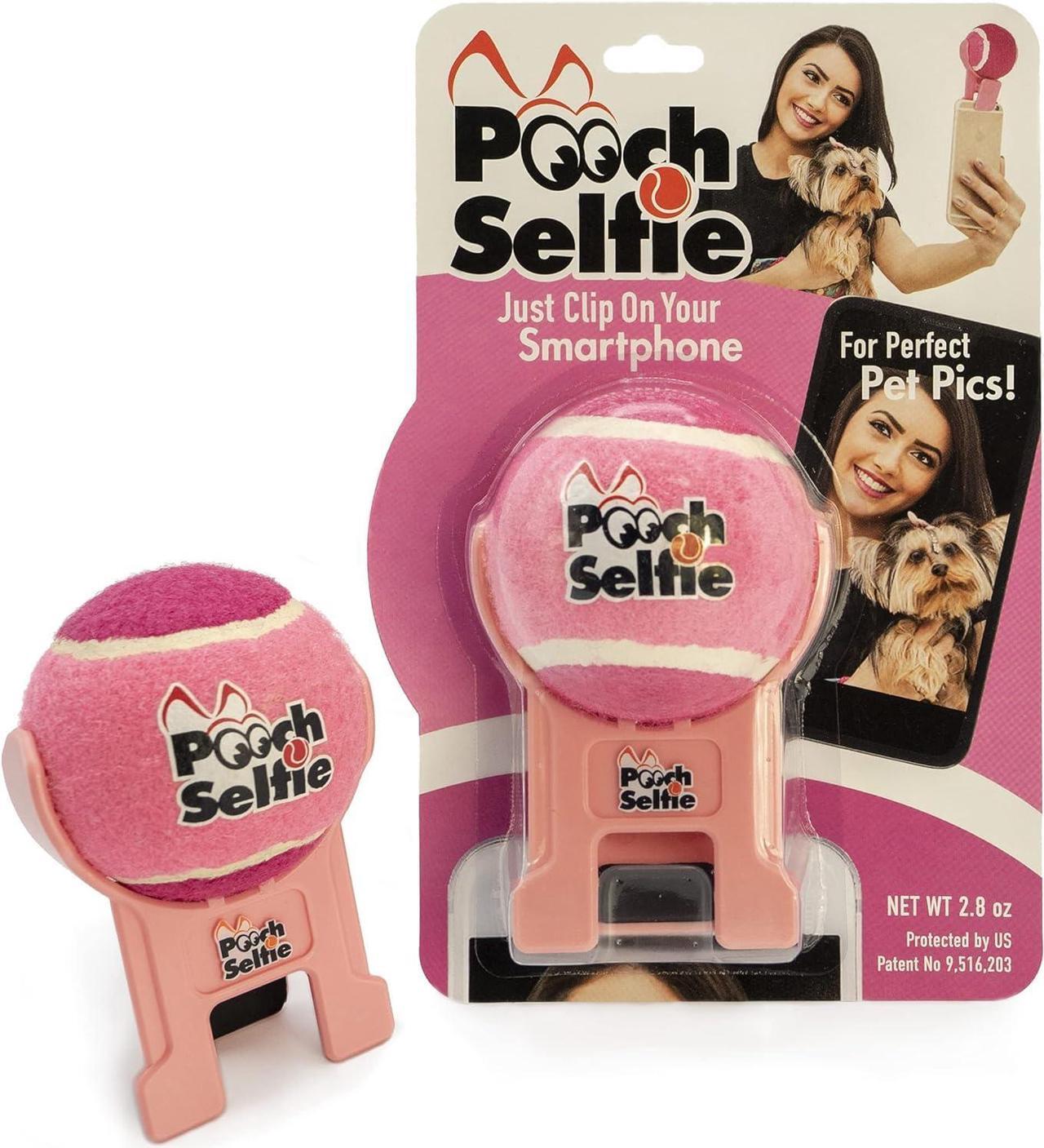 Alt view image 2 of 3 - Cell Phone Dog Universal Selfie Stick, Dog Training, Tennis Ball for Dogs Photos, Pet Selfie Tool Get Your Pooches Attention (AS SEEN ON Shark Tank) (Pink)