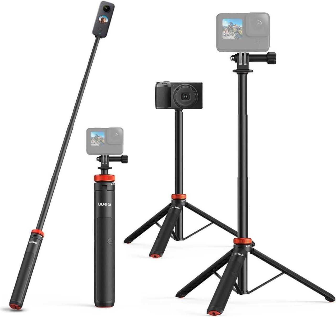 Main image of UURig Extendable Selfie Stick Tripod for GoPro Max Hero 10 9 8 7 6 5 4, DJI Osmo Action, Insta 360 One R and More Action Camera50.7''