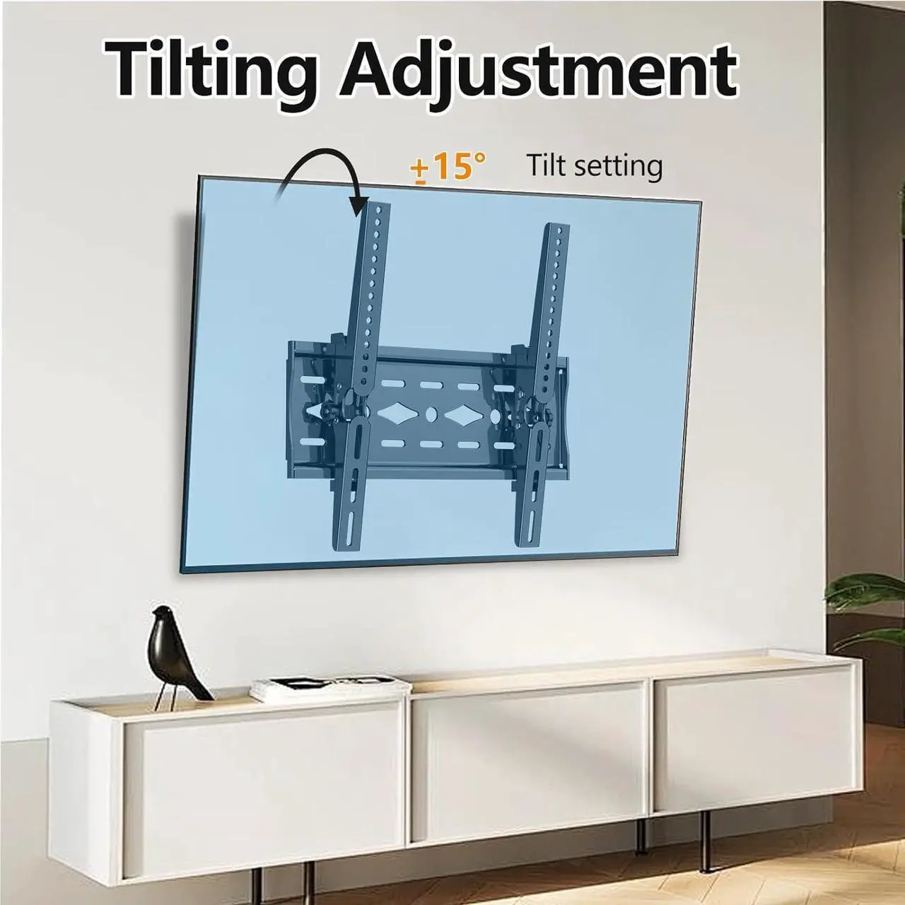 Alt view image 4 of 6 - Tilt TV Wall Mount, TV Mount Bracket Mount For Most 26-63 Inches TVs, Low Profile Wall Mount LED LCD Plasma Flat Curved Television Monitor, Max VESA 400×400mm, Up to 99lbs Universal TV Bracket