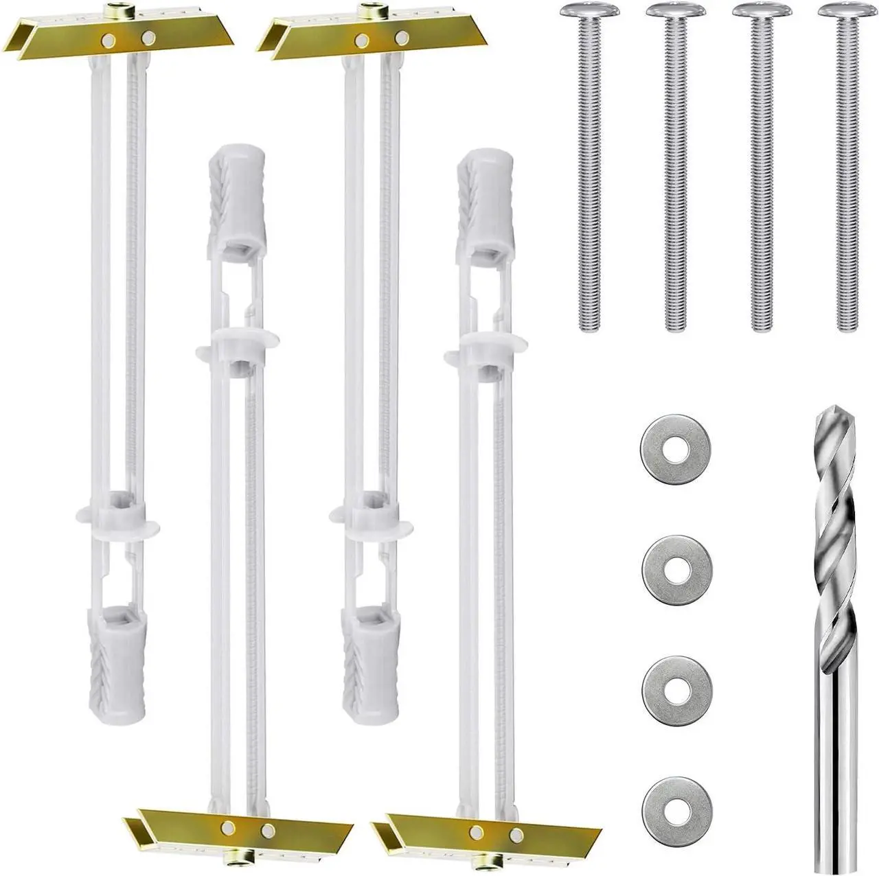 Main image of Steel Stud TV Mounting Kit, Metal Stud TV Mount Kit for Tilt & Low Profile TV, Drywall Anchors for TV Mounting Kit Includes 4 Wall Anchors (1/4) & Bolts, Steel Drill Bit and TV Mounting Hardware