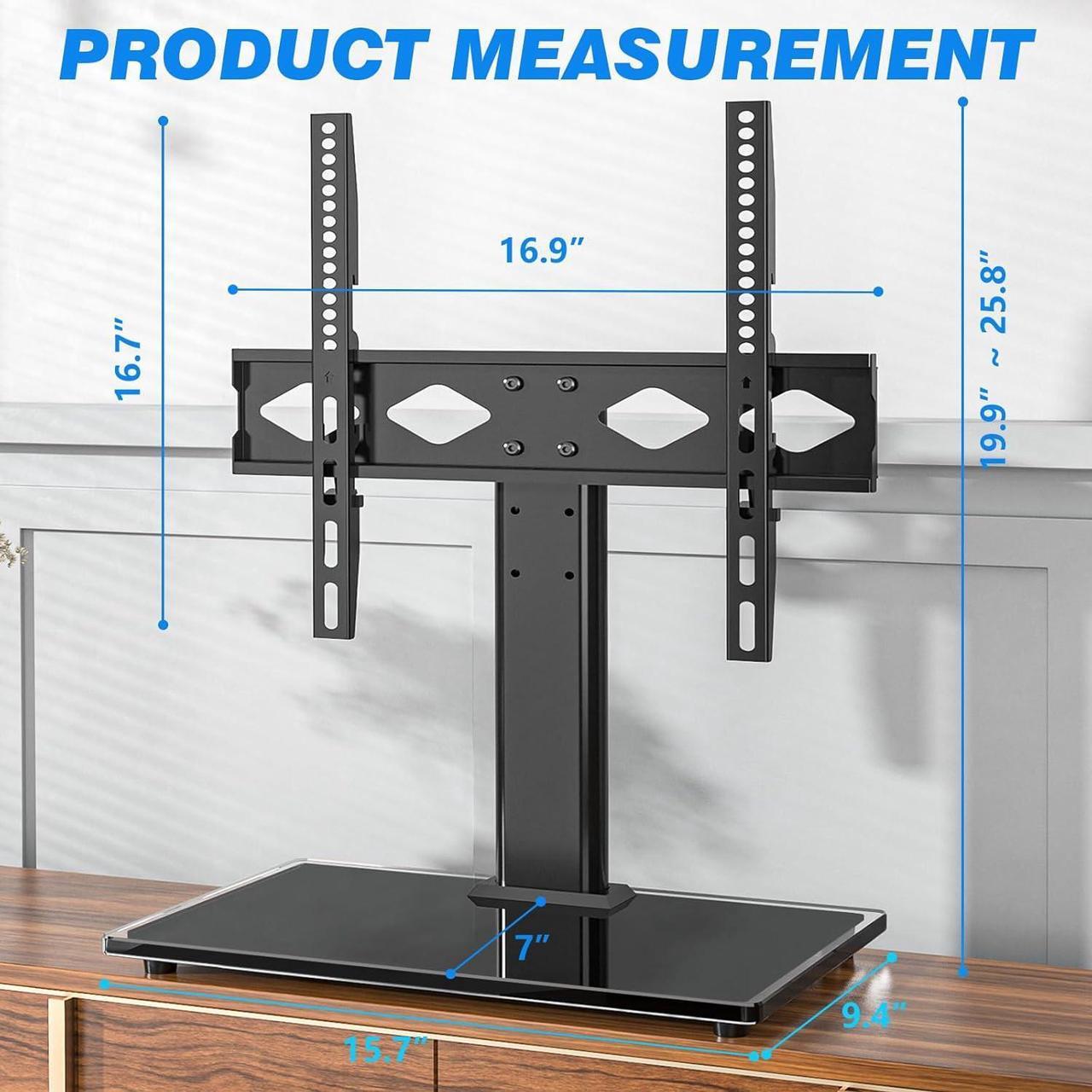 Alt view image 6 of 7 - Rfiver Universal Table Top TV Stand TV Base Replacement for Most 27 30 32 39 40 42 43 49 50 55 60 Inch LCD LED Plasma Flat Screen TVs, Vesa Mount Holds up to 88 lbs, Height Adjustable
