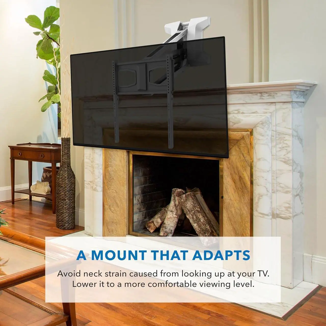 MOUNTIT! Motorized Fireplace TV Wall Mount Remote Control Electric