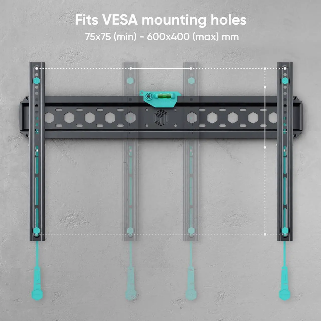 Alt view image 5 of 7 - ONKRON Fixed TV Wall Mount for 43-85 Inch Screen up to 150 lbs - Flat to Wall TV Mount Low Profile 75x75-600x400 VESA Ultra Thin TV Wall Mount Slim/Flush Wall Mount TV Bracket Flat Black
