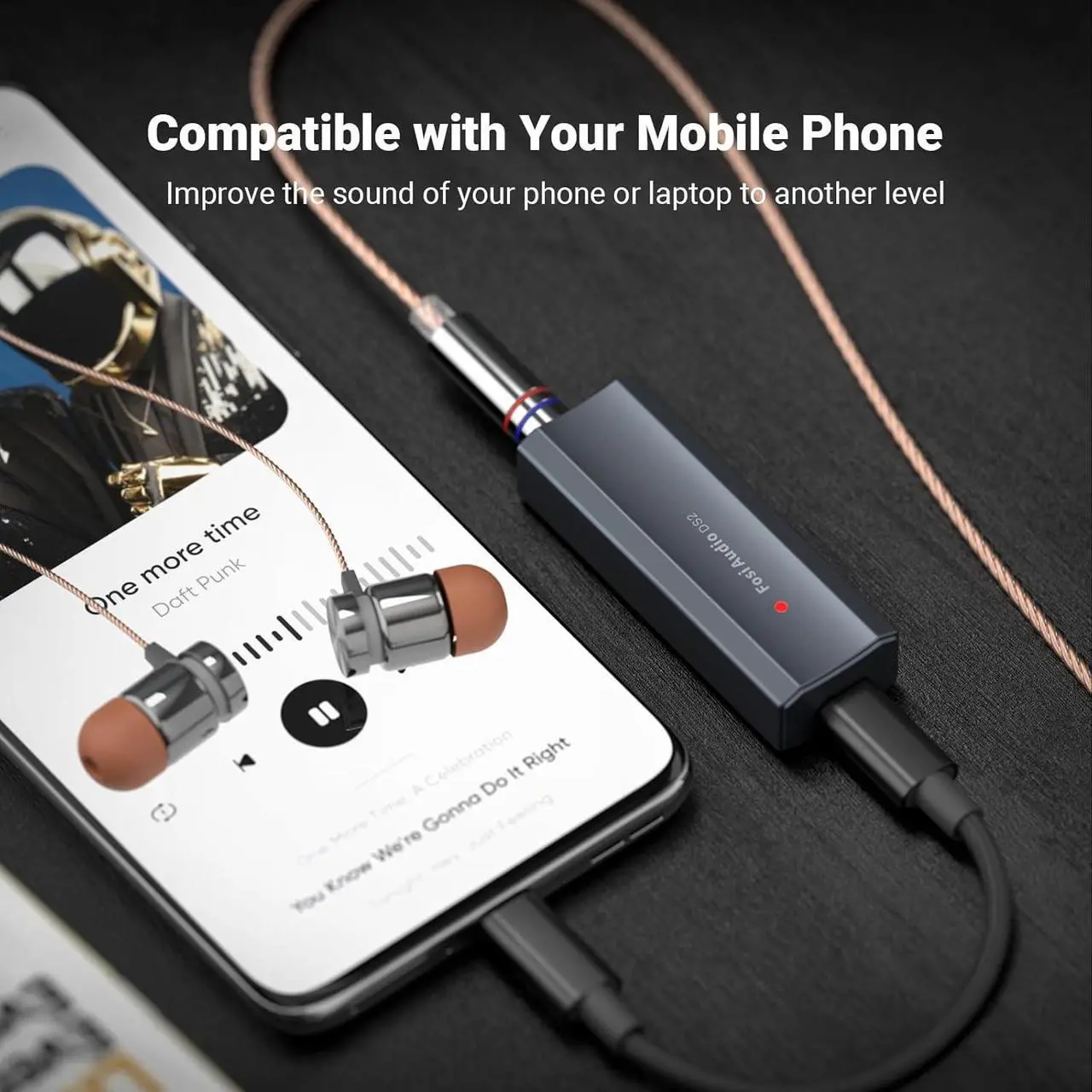 Alt view image 5 of 7 - Audio DS2 USB C to AUX Headphone Amp DAC Dongle 3.5mm Jack Audio Portable Amplifier Dual Output DSD256 4.4mm Balanced High Resolution CS43131 for iPhone 15 Pro Max Plus iPad Android Phone