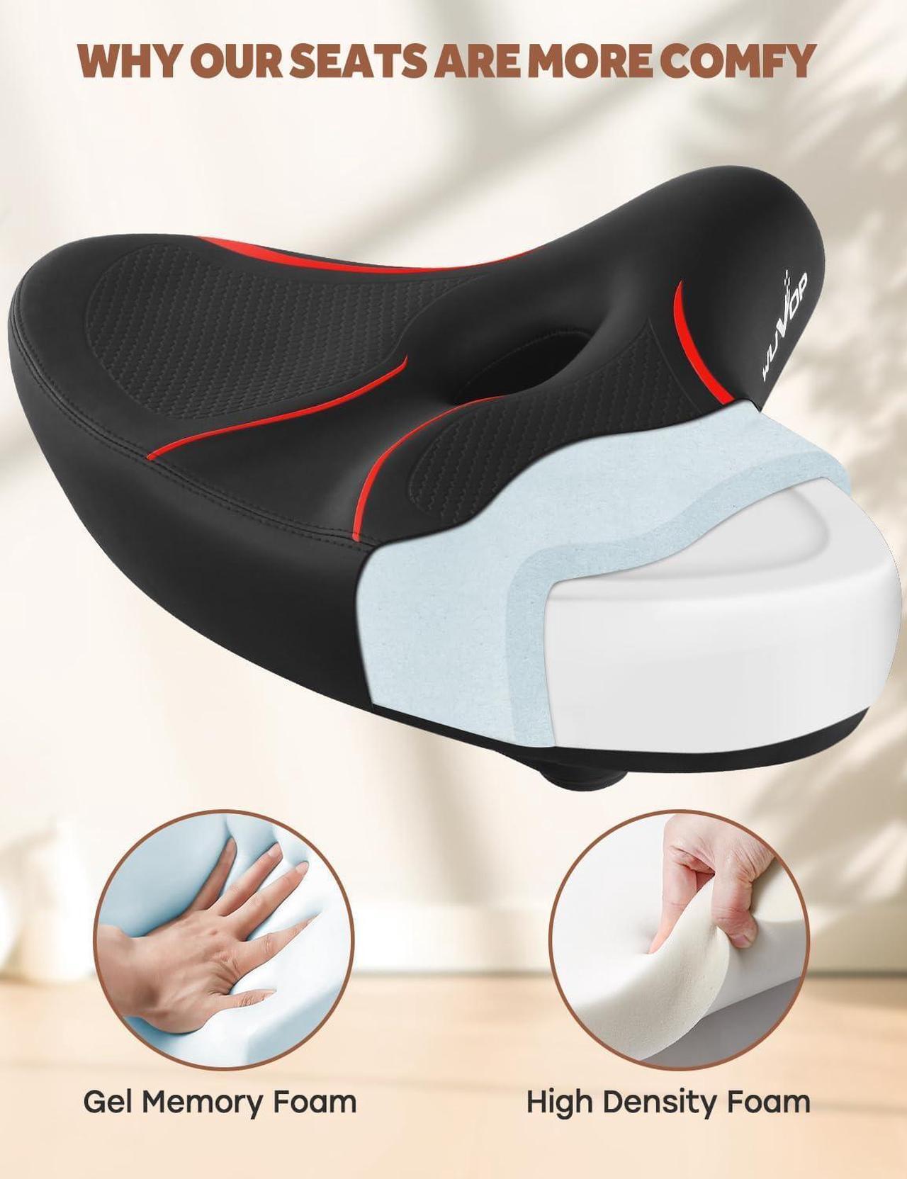 Alt view image 5 of 7 - Oversized Bike Seat for Peloton Bike & Bike+, Comfort Bicycle Seat Replacement for Men & Women, Extra Wide Bike Saddle Compatible with Peloton, Echelon, Exercise, Electric, Cruiser Bikes