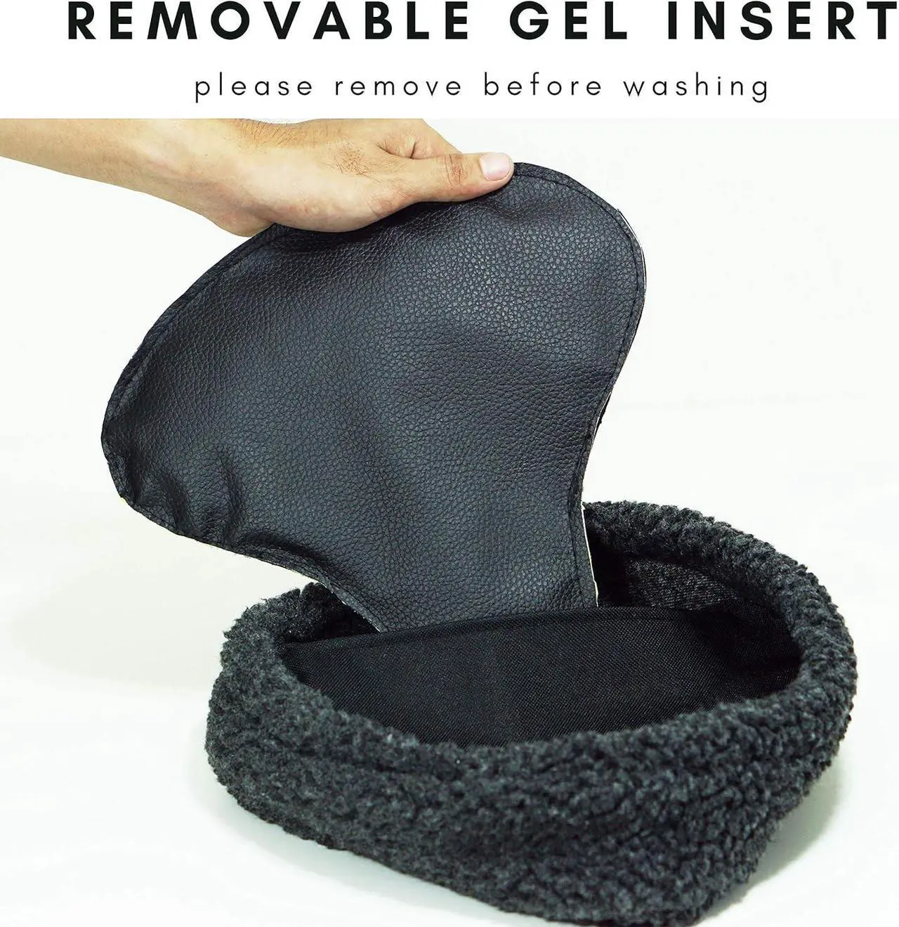 Alt view image 3 of 6 - Imitation Sheepskin Bicycle Seat Cover & Gel Padding - for Wide Seat Spin Bike, Cruiser Exerciser - Imitation Wool/Fleece/Fur Cushion Cover & Removable Gel Insert