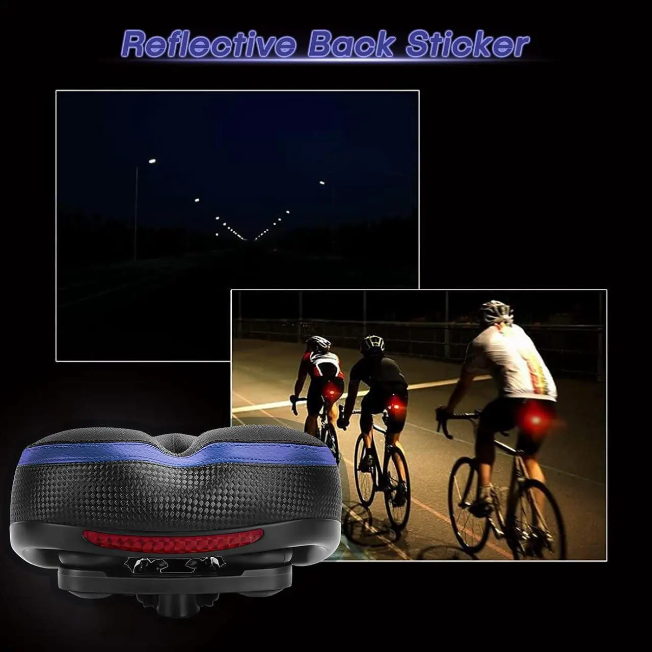Alt view image 4 of 6 - TONBUX Comfortable Bicycle Seat, Bike Seat Replacement with Dual Shock Absorbing Ball Wide Bike Seat Memory Foam Bicycle Seat with Mounting Wrench