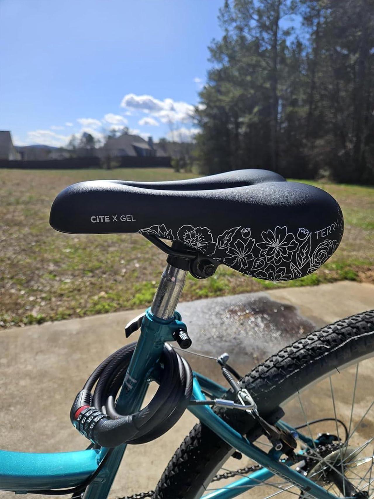 Alt view image 6 of 7 - Bike Saddle Womens Cite X Gel Saddle, Bicycle Seat for Women, Wide Comfortable Shock-Absorbing Gel Bike Seat with Center Cutaway