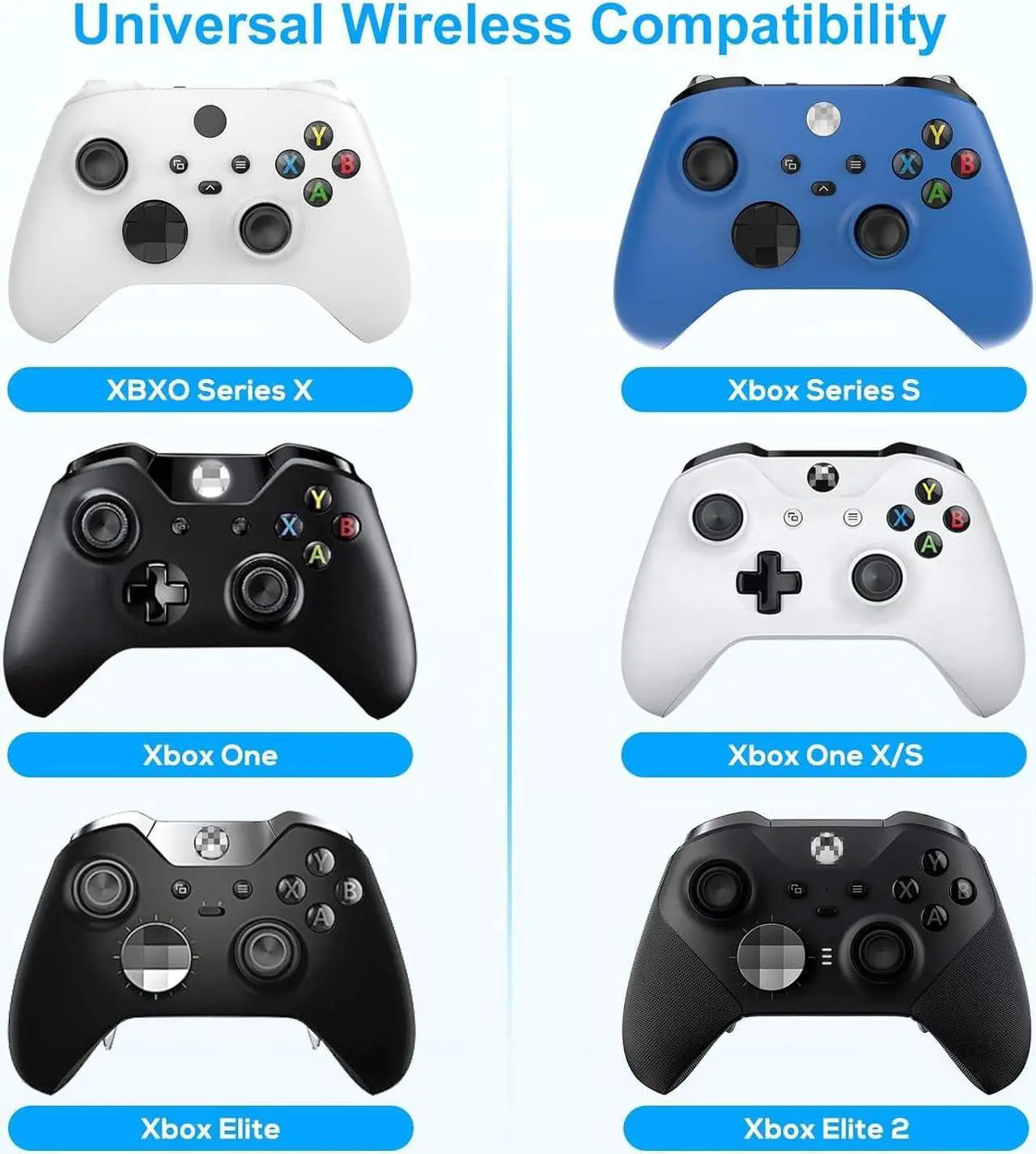 Alt view image 2 of 7 - Keyboard for Xbox Series X/S, One/One X/S, Elite One/2 Controller, Wireless Gaming Chatpad Message Keypad with USB Receiver, Audio/Headset Jack Accessories for Xbox (Controller Not Included), Black