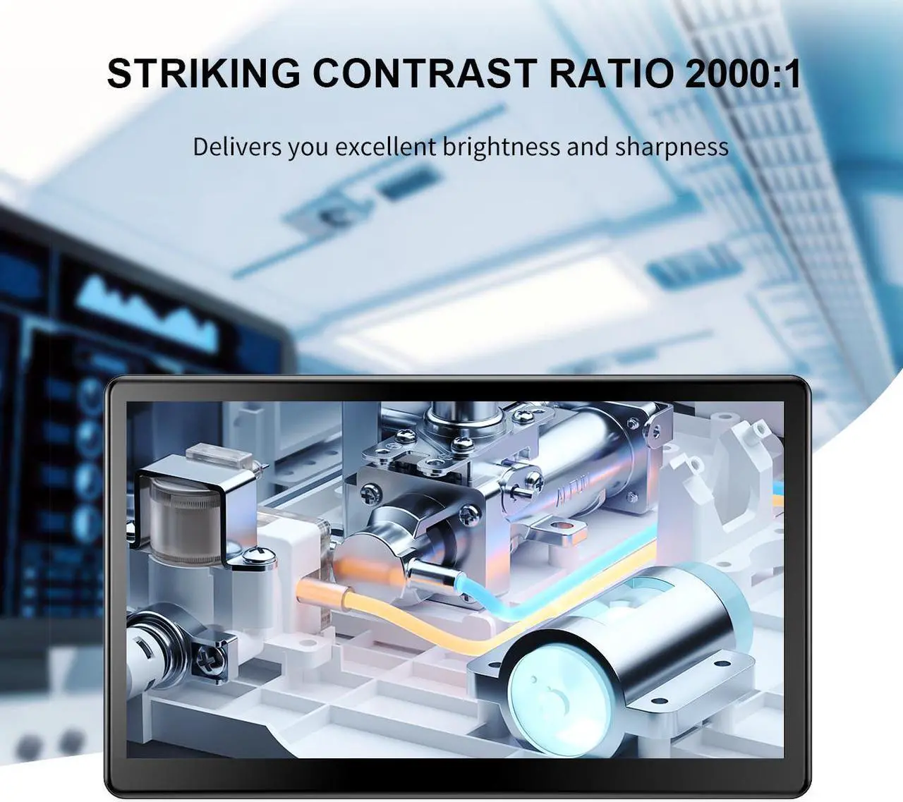 Alt view image 2 of 7 - Unew 15.6 inch Touchscreen Monitor 1080P IPS Screen Built-in Speakers Industrial with 75*75mm VESA HDMI DVI VGA For Office Game Second Monitor Laptop PC Phone PS4 PS5 Xbox Switch